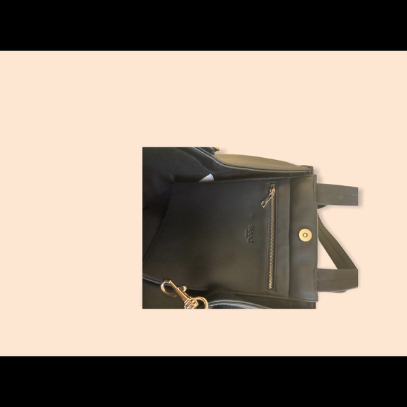 seed everyday faux black leather bag with good hardware and seed logo. - Picture 3 of 4